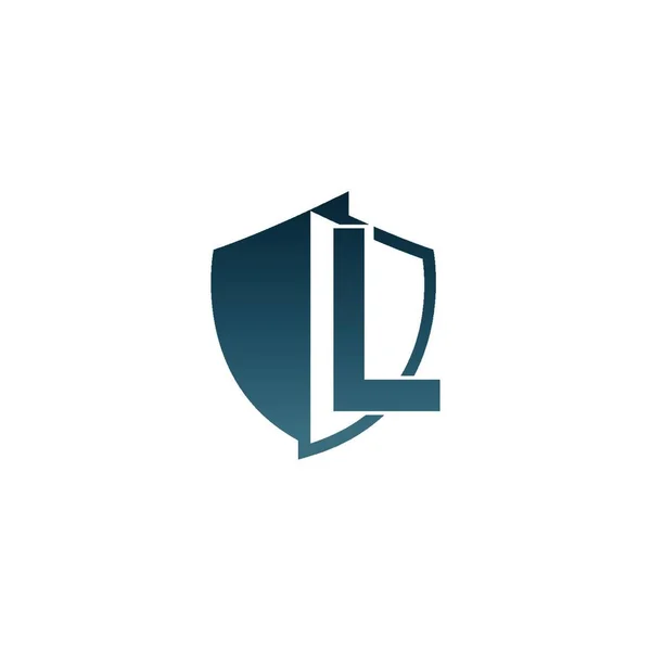 Значок Логотипа Щита Буквой Рядом Векторной Иллюстрацией Дизайна — стоковый вектор