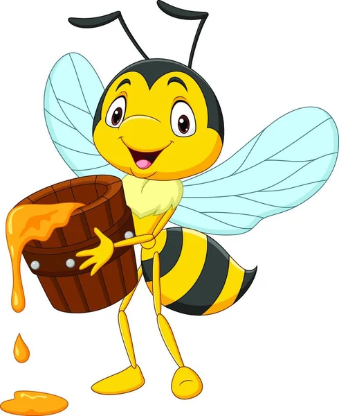 Bee Honey Illustration — Stock Vector