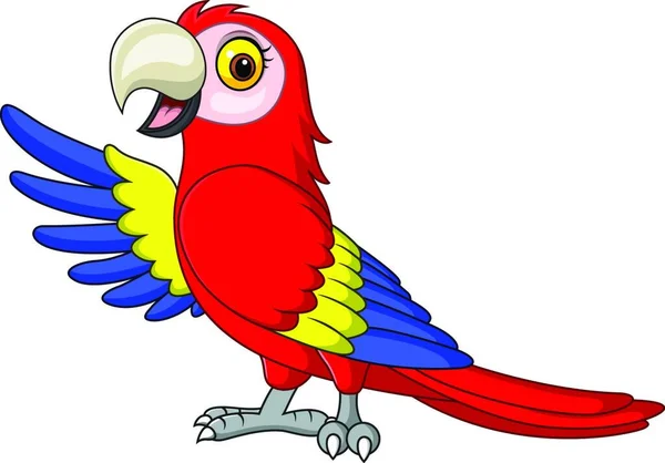 Vektorillustration Eines Cartoon Ara Papageien — Stockvektor