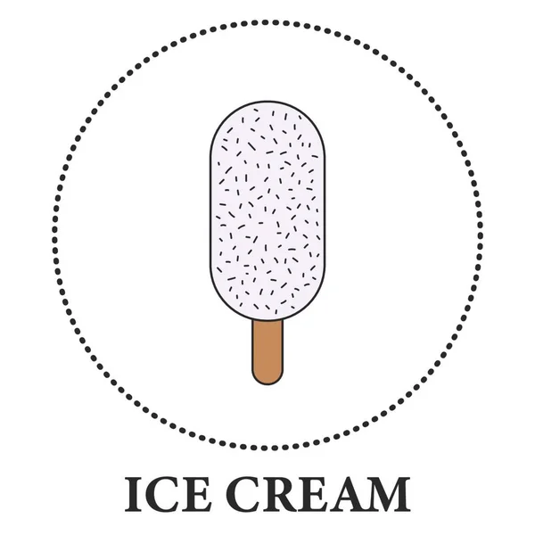 Ice Cream Icon Outline Illustration Chocolate Vector Logo Isolated White — Stock Vector