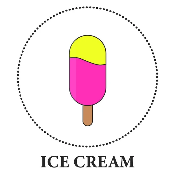 Eis Ikone Cartoon Illustration Von Schokolade Eis Stiel Vektor Symbole — Stockvektor