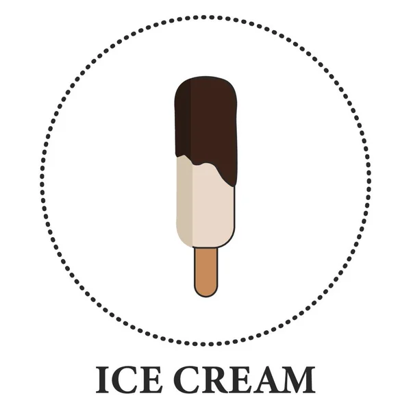 Eis Ikone Flache Illustration Von Schokolade Eis Stiel Vektor Symbolen — Stockvektor