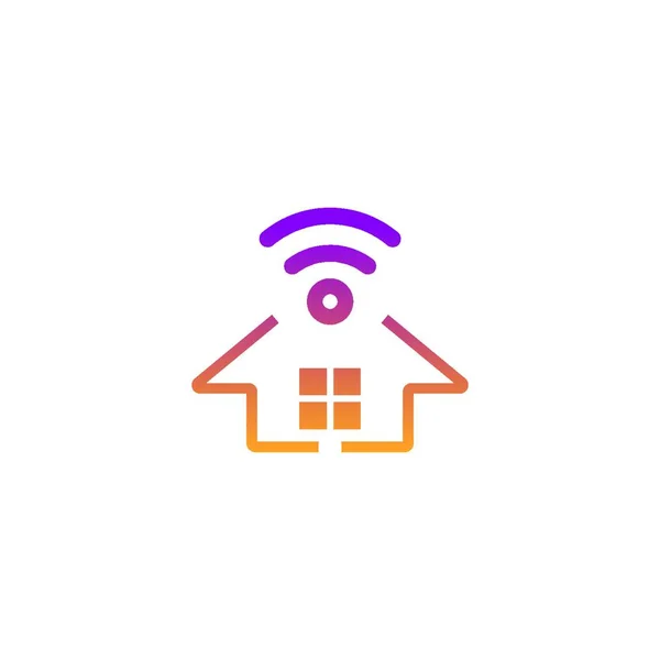 Ilustração Conceito Projeto Ícone Logotipo Casa Inteligente — Vetor de Stock