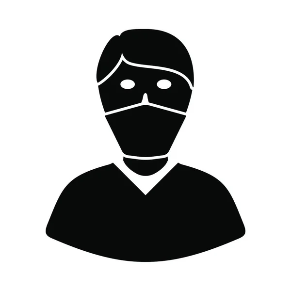 Mann Mit Maske Icon Vektor Illustration Design — Stockvektor