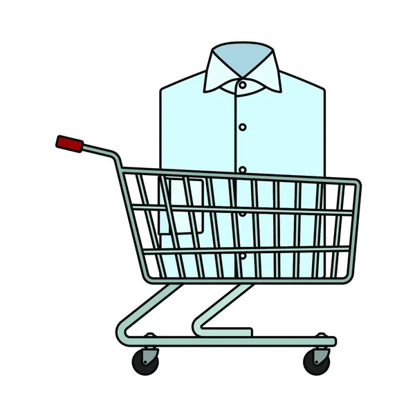 青を基調としたショッピングカート — ストックベクタ