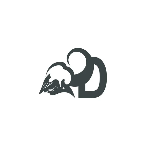 Icona Marionetta Giavanese Con Logo Lettera Vettoriale — Vettoriale Stock