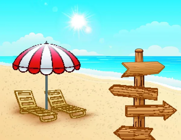 Εικονογράφηση Διάνυσμα Του Φόντο Παραλία Καλοκαίρι — Διανυσματικό Αρχείο