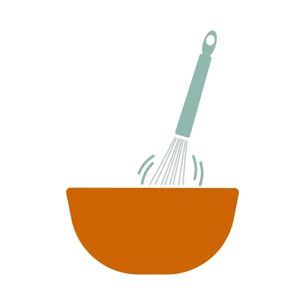 Cucchiaio Con Utensili Cucina Frusta Vettoriale Illustrazione — Vettoriale Stock