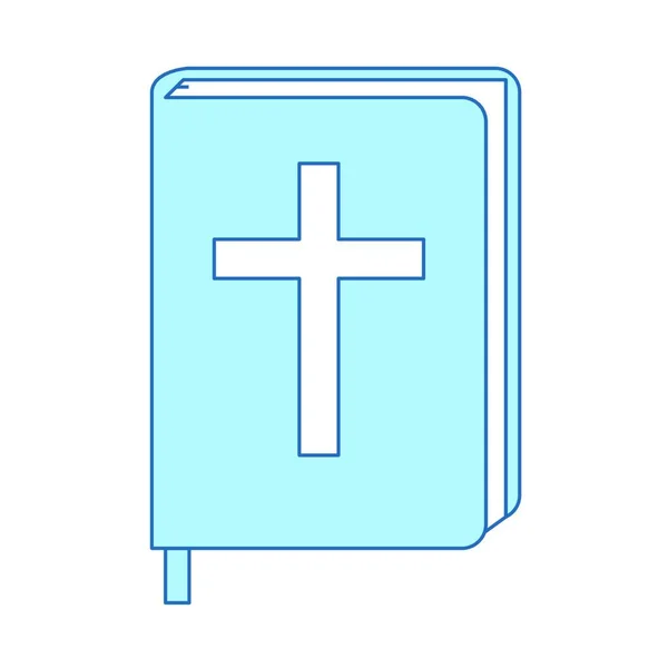 Icono Del Libro Bíblico Esquema Ilustración Iconos Vectores Cruz Sagrada — Archivo Imágenes Vectoriales