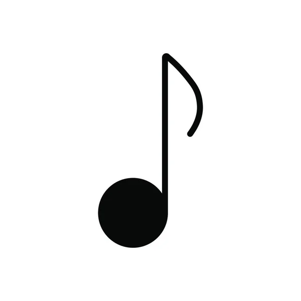 Musik Notiz Flache Vektor Glyphen Symbol Grafik Symbol Für Musik — Stockvektor