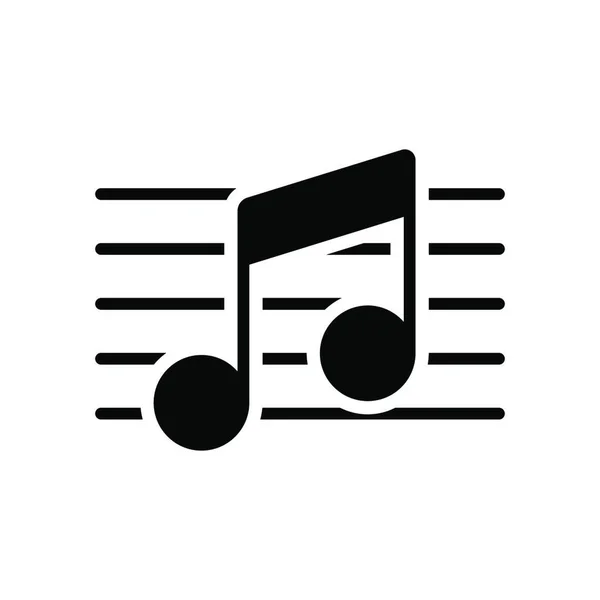 Stave Music Notes Vector Glyph Icon 멜로디 클래식 디자인 사운드 — 스톡 벡터