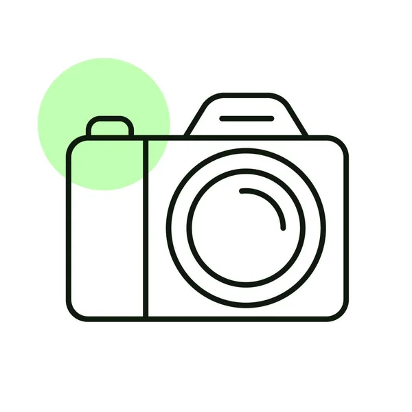 Kamera Vektor Symbol Camping Und Wanderwegweiser Grafiksymbol Für Foto Webseiten — Stockvektor