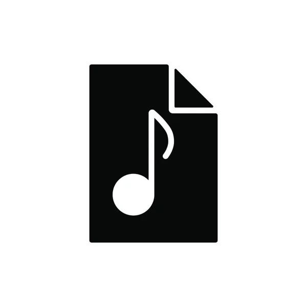 音楽ファイルベクトルフラットグリフアイコン 音楽のサインだ 音楽やサウンドウェブサイトやアプリのデザイン アプリ Uiのためのグラフシンボル — ストックベクタ