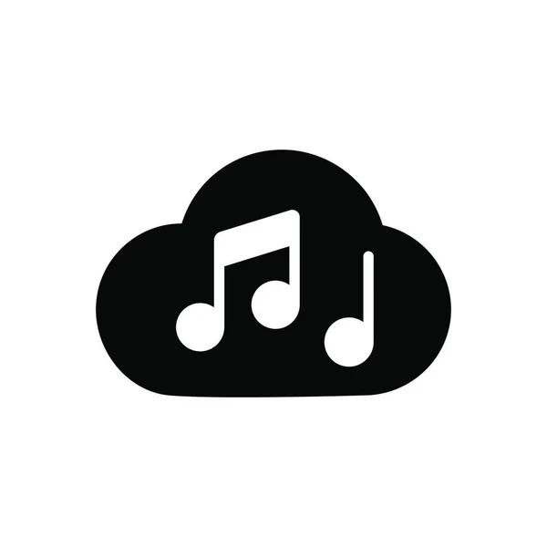 Note Musique Nuage Son Vecteur Glyphe Icône Panneau Musical Symbole — Image vectorielle