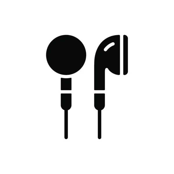 Wektor Słuchawkowy Słuchawki Wektor Płaski Glif Ikona Symbol Graficzny Strony — Wektor stockowy