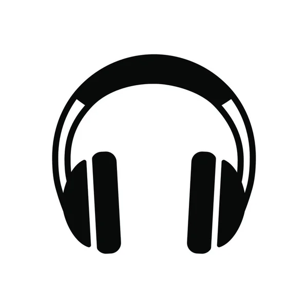 Kopfhörer Vektor Glyphen Symbol Musikzeichen Grafik Symbol Für Musik Und — Stockvektor