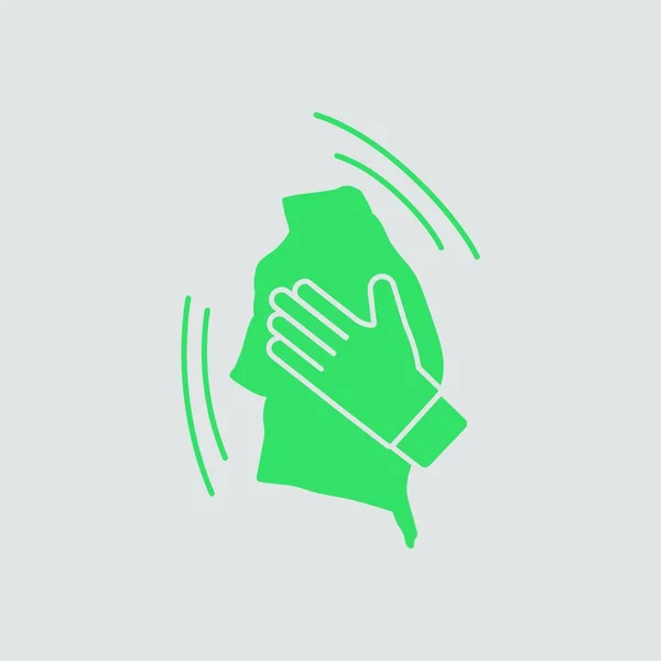 Ruce Drží Ikonu Zeleného Listu Styl Plochého Návrhu — Stockový vektor
