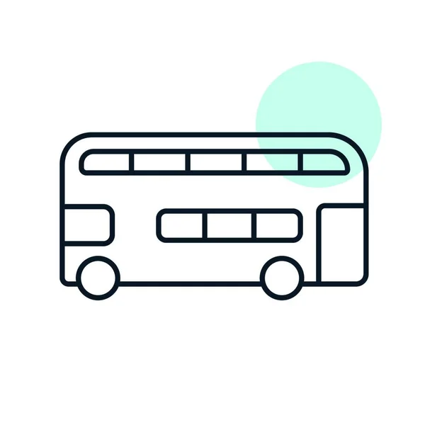 Icône Vectorielle Plate Bus Deux Étages Symbole Graphique Pour Voyage — Image vectorielle