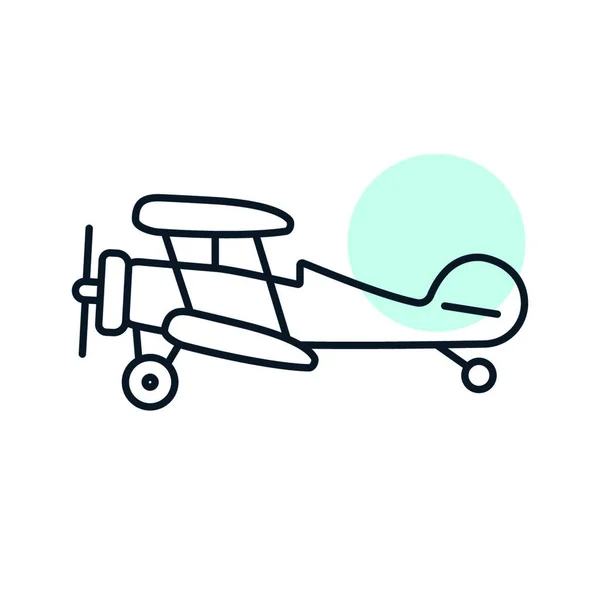 轻型飞机平面平面矢量图标 旅行和旅游网站和应用程序设计 应用程序 用户界面的图形符号 — 图库矢量图片