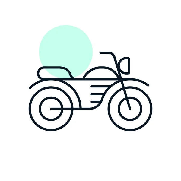 Motocicleta Icono Vector Plano Símbolo Gráfico Para Viajes Turismo Sitio — Vector de stock