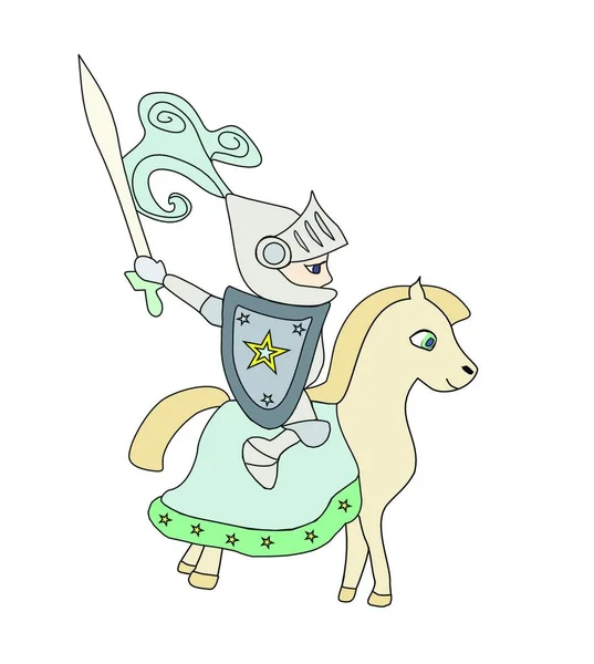 Lindo Unicornio Con Arco Corona Vector Ilustración Diseño — Vector de stock