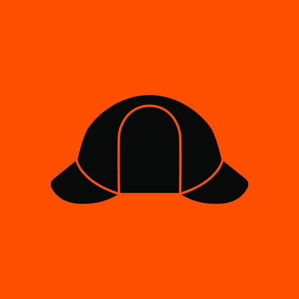 Pomarańczowa Ikona Kapelusza Płaska Ilustracja Ikon Wektorowych Czapki Baseballowej Sieci — Wektor stockowy