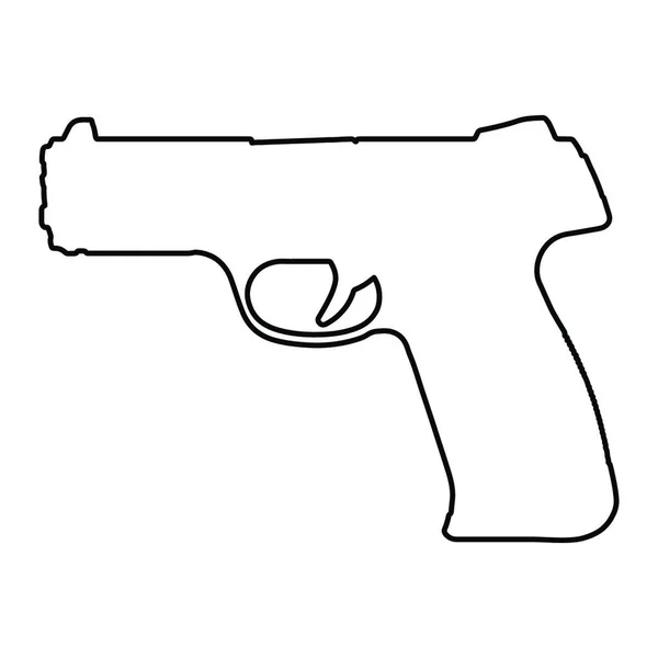 Esquema Pistola Ilustración Contorno Pistola Aislado Blanco Ilustración Vectorial — Archivo Imágenes Vectoriales