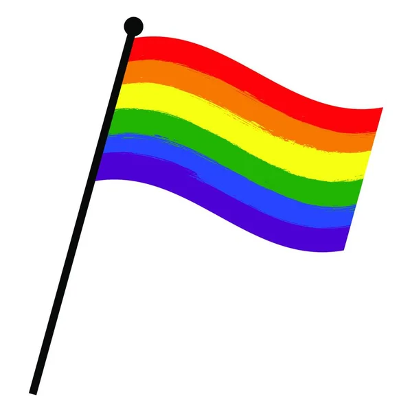 Lgbt 깃발흔들고 게이와 레즈비언 공식적 자긍심은 무지개 색깔로 표시된다 관용의 — 스톡 벡터
