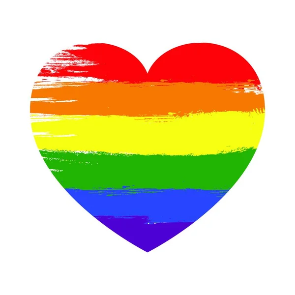 プライドハート 虹色のLgbtシンボル 白を基調としたベクトルイラスト ゲイとレズビアンのサイン — ストックベクタ