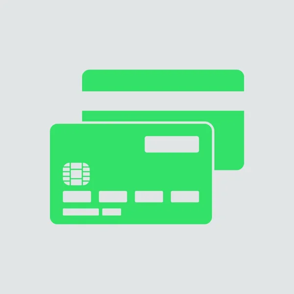 Ikona Přední Zadní Strany Kreditní Karty Zelená Šedém Pozadí Vektorová — Stockový vektor