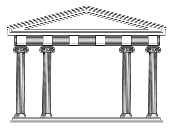 Columnas Antiguas Del Edificio Ilustración Vectorial — Archivo Imágenes Vectoriales