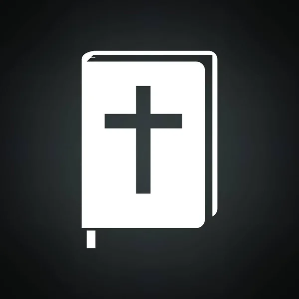 Icône Bible Sur Fond Noir Illustration Vectorielle — Image vectorielle