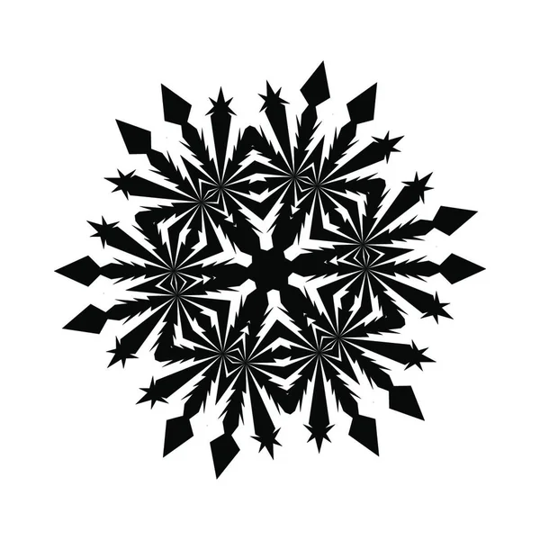 Snowflake Icon Black White Illustration — Stock Vector
