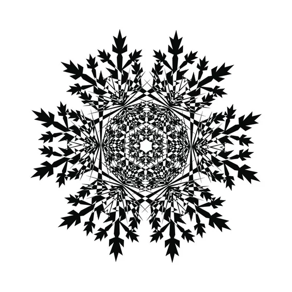 Ikona Sněhové Vločky Černobílá Ilustrace — Stockový vektor