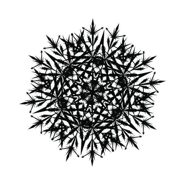 Flocon Neige Noir Blanc Isolé Sur Fond Illustration Vectorielle — Image vectorielle