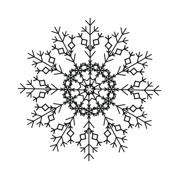 Icono Del Copo Nieve Esquema Ilustración Copos Nieve Patrón Vectorial — Archivo Imágenes Vectoriales