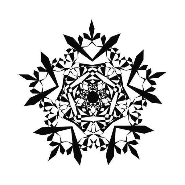 Siyah Beyaz Çiçekli Soyut Geometrik Desen — Stok Vektör