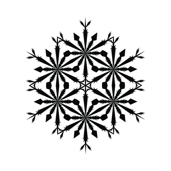 Snowflake Icon Black White Illustration — Stock Vector