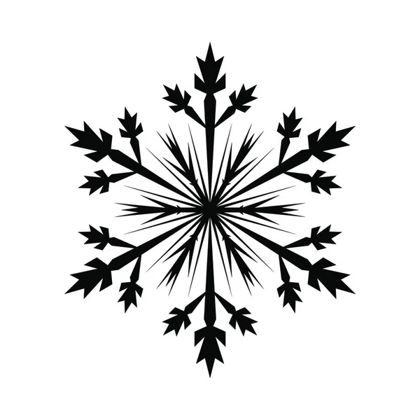 Snowflake Icon Black Silhouette Vector Illustration — Stock Vector