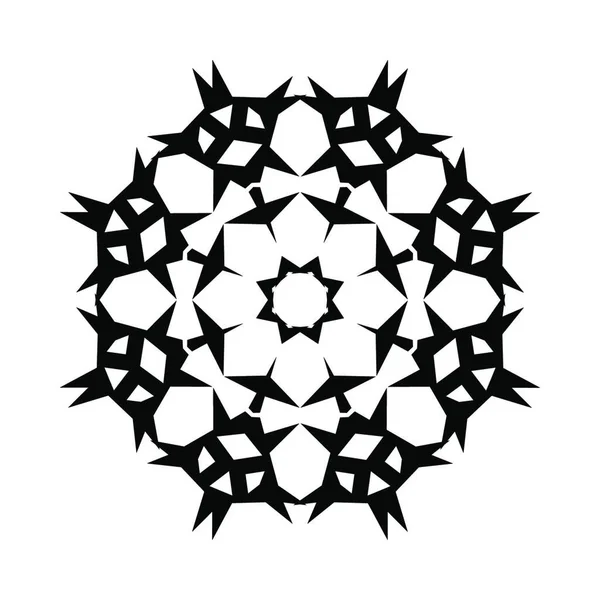 Черно Белый Дизайн Мандалы Векторная Иллюстрация Eps10 Графика — стоковый вектор