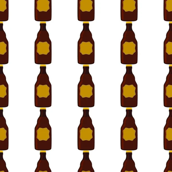 Illustrazione Sul Tema Bottiglie Vetro Birra Senza Soluzione Continuità Con — Vettoriale Stock