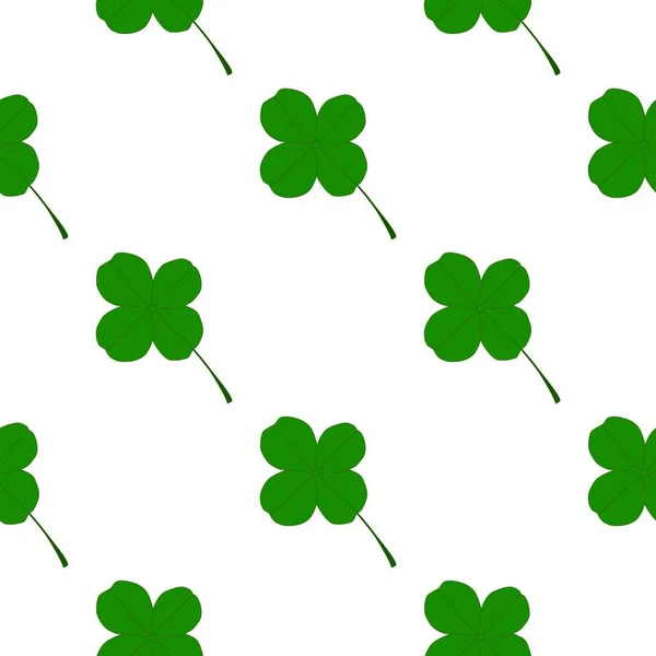 Illustratie Thema Ierse Feestdag Patrick Dag Naadloze Groene Shamrock Klaver — Stockvector