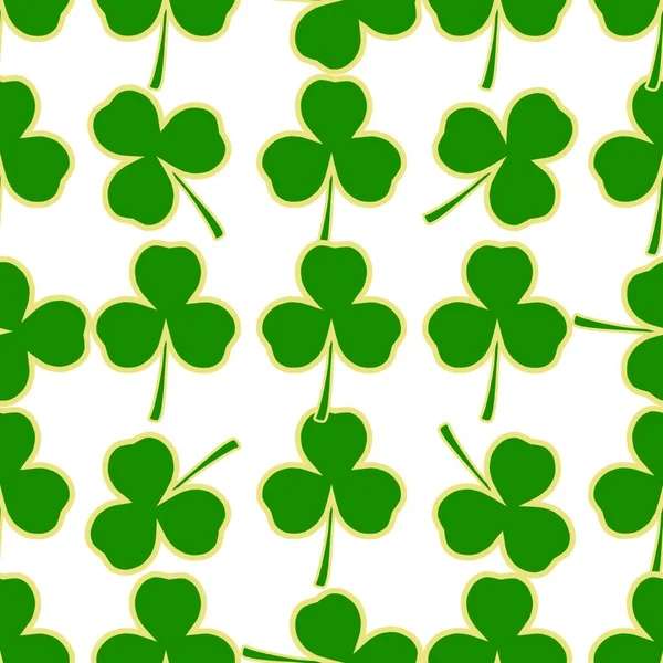 Illustration Temat Irländsk Helgdag Patrick Dag Sömlös Grön Shamrock Klöver — Stock vektor