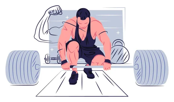 Ilustración Vectorial Hombre Gimnasio — Archivo Imágenes Vectoriales