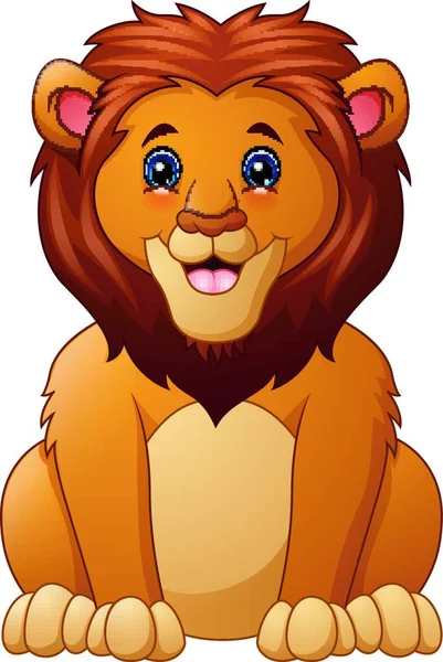 Vector Illustration Cute Lion Cartoon — Stock Vector