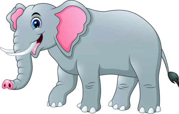 Ilustração Vetorial Desenhos Animados Elefante Bonito — Vetor de Stock
