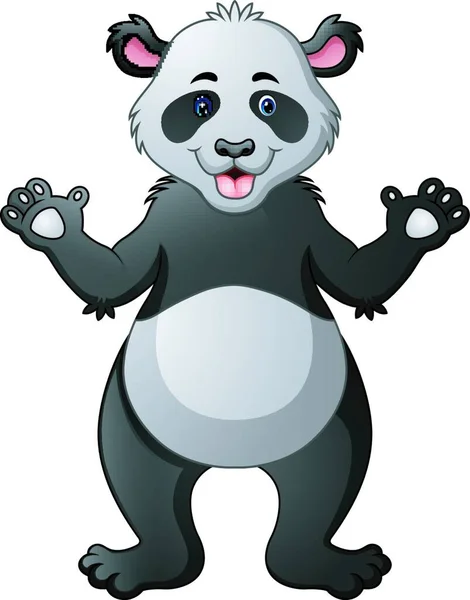 Vektor Illustration Des Niedlichen Panda Cartoons — Stockvektor
