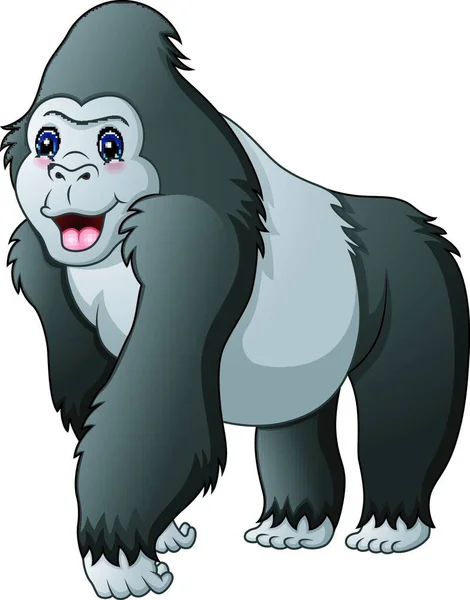 Vektor Illustration Von Cartoon Lustige Gorilla — Stockvektor