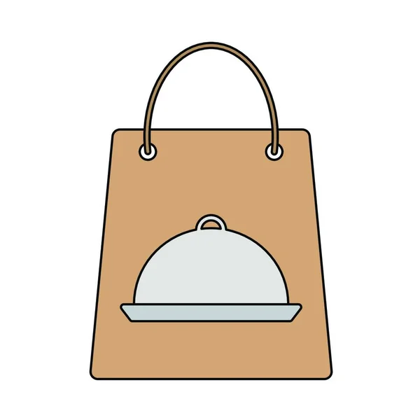 紙とバスケットのイラストベクトルデザインのショッピングバッグ — ストックベクタ