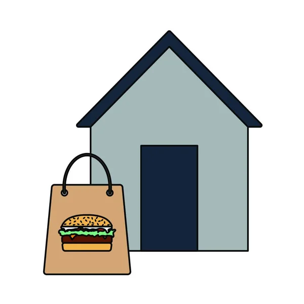 House Shopping Cart Vector Illustration Design — Stock Vector